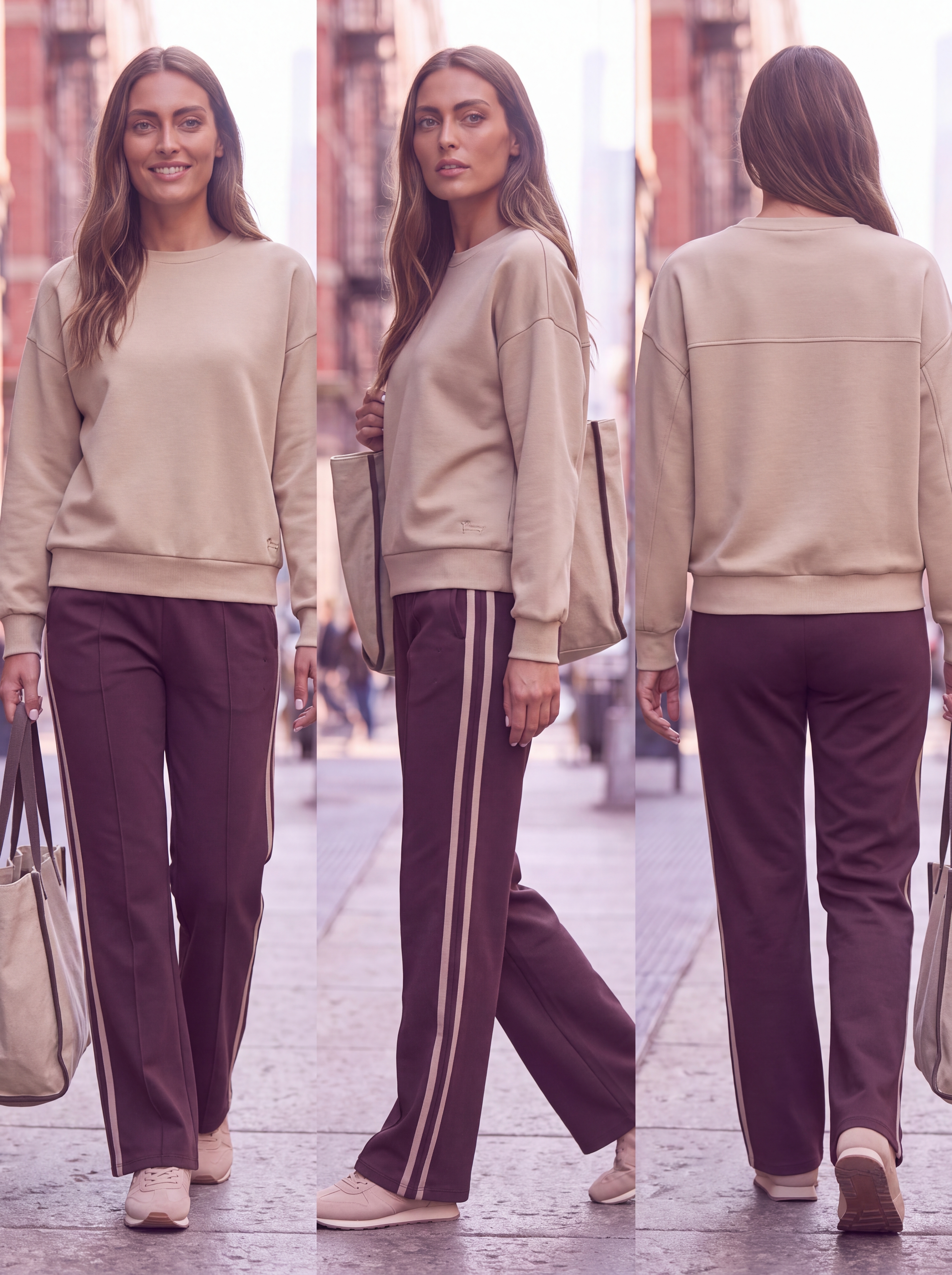 Dámska mikina BROADWAY NYC FASHION SCUBA - WARM SAND Piesková béžová s.WEAR 7